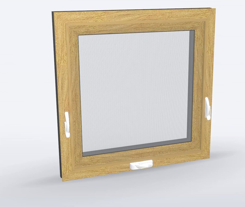 The same window in golden oak