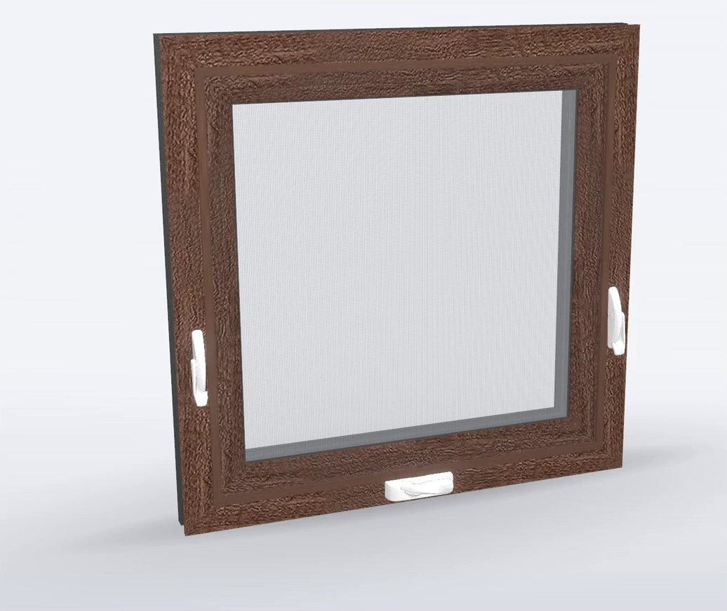 The same window in rosewood grain