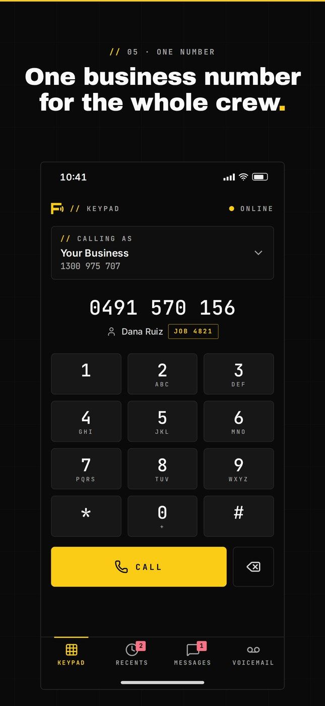 One number for the whole crew.