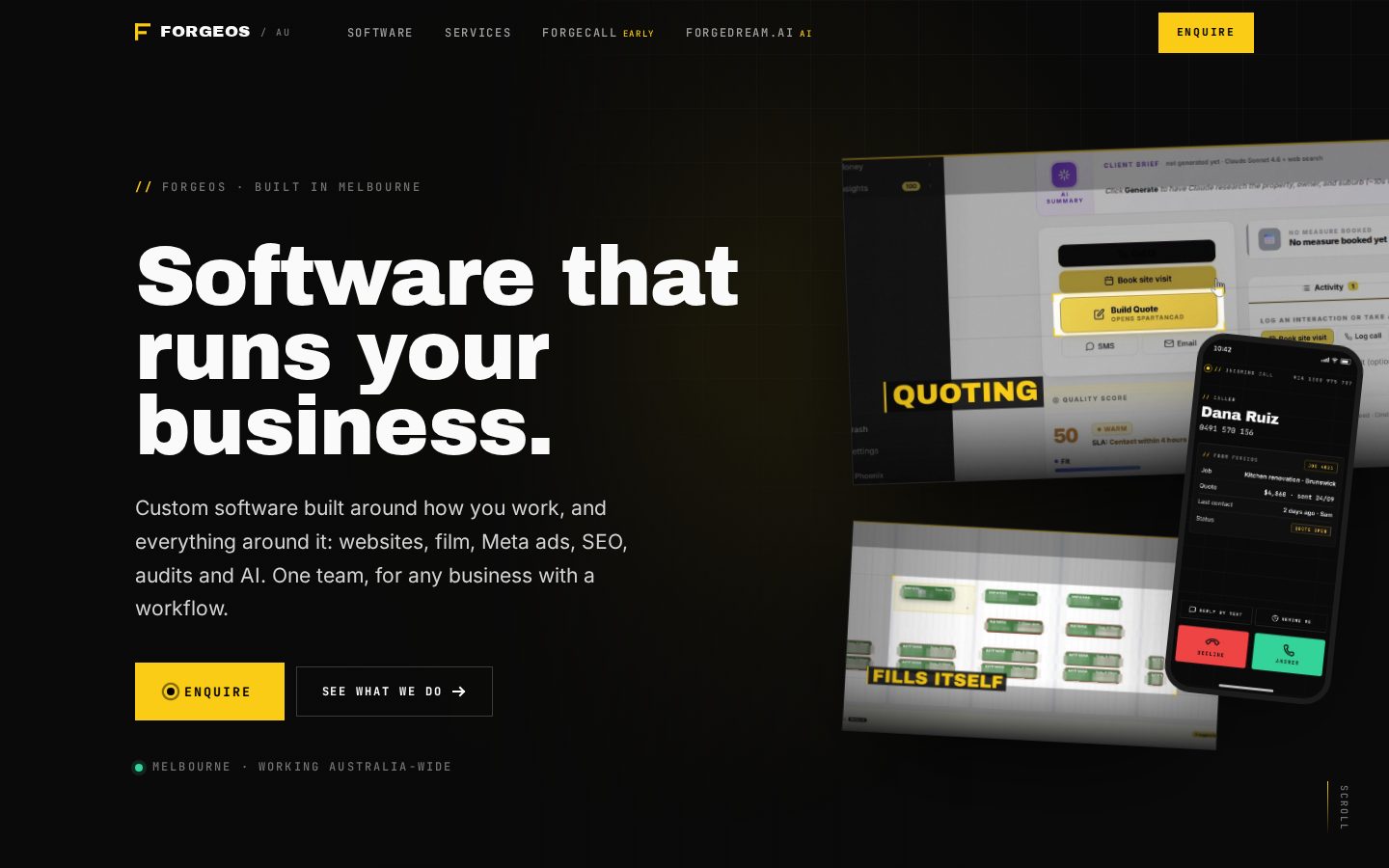 This website: written, designed and built in-house by ForgeOS